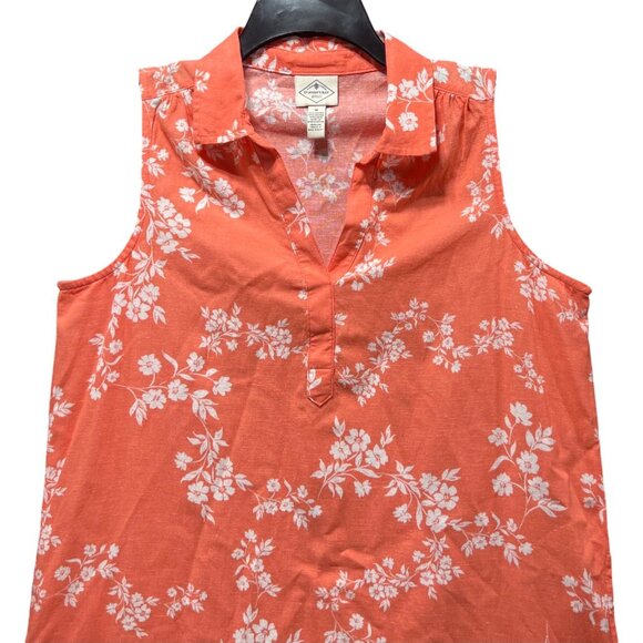 ST. John's Bay - Women's Loose Sleeveless Dress - Orange Floral - Medium - Picture 11 of 14